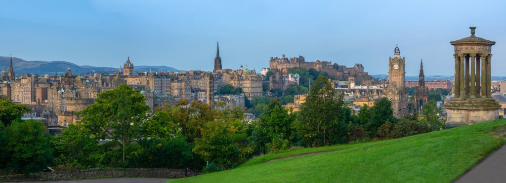 Edinburgh Castle Panorama At Dawn